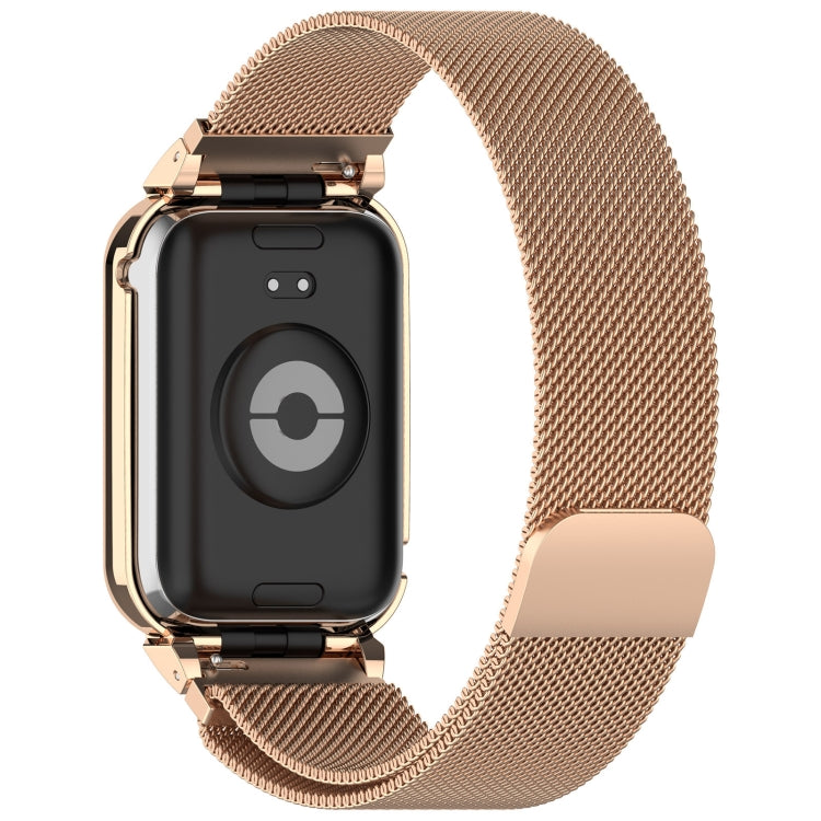 For Xiaomi Smart Band 9 Pro Metal Frame Integrated Milan Magnetic Stainless Steel Watch Band(Rose Gold) - free shipping - PMC TechLife - Order now!