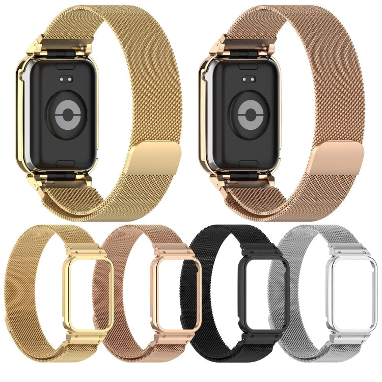 For Xiaomi Smart Band 9 Pro Metal Frame Integrated Milan Magnetic Stainless Steel Watch Band(Rose Gold) - free shipping - PMC TechLife - Order now!