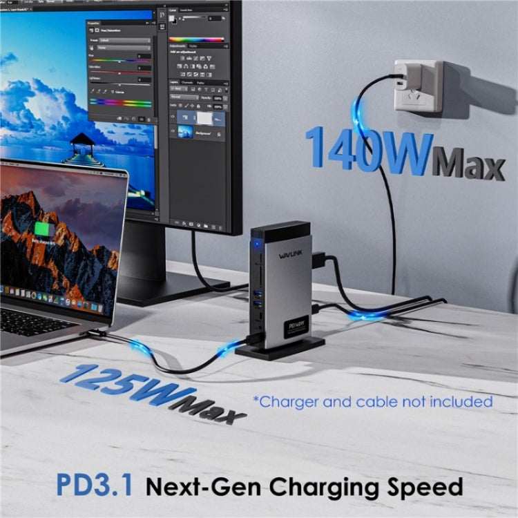 WAVLINK WL-UMD26 11 in 1 140W PD 3.1 USB-C 8K Displayport Charging Docking Station - free shipping - PMC TechLife - Order now!
