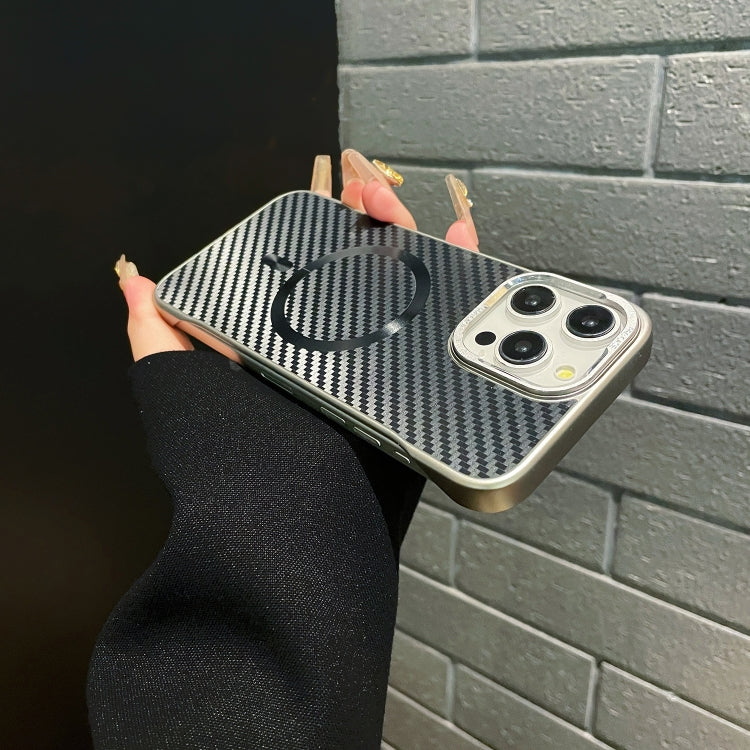 For iPhone 15 AG Carbon Fiber Frameless MagSafe Phone Case(Pink) - iPhone 15 Cases by PMc TechLife | Online Shopping South Africa | PMc TechLife | Buy Now Pay Later Mobicred