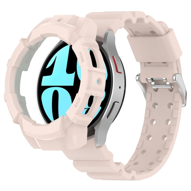 For Samsung Galaxy Watch 7 40mm Armor Silicone Watch Band with Watch Case Set(Pink) - Watch Bands by PMC Jewellery | Online Shopping South Africa | PMC Jewellery | Buy Now Pay Later Mobicred