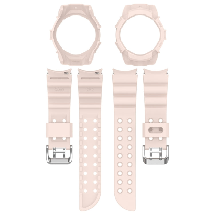 For Samsung Galaxy Watch 7 40mm Armor Silicone Watch Band with Watch Case Set(Pink) - Watch Bands by PMC Jewellery | Online Shopping South Africa | PMC Jewellery | Buy Now Pay Later Mobicred