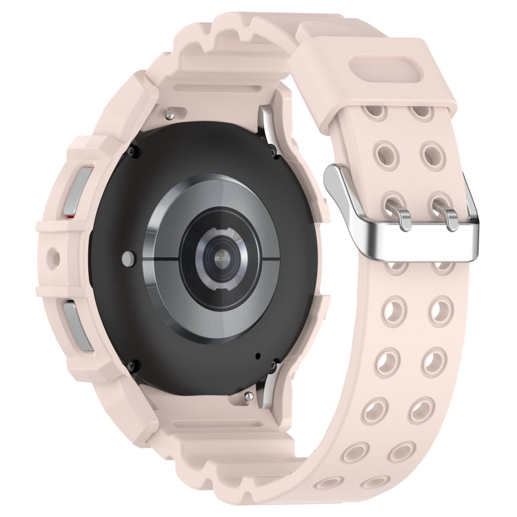For Samsung Galaxy Watch 7 44mm Armor Silicone Watch Band with Watch Case Set(Pink) - Watch Bands by PMC Jewellery | Online Shopping South Africa | PMC Jewellery | Buy Now Pay Later Mobicred