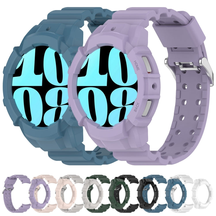 For Samsung Galaxy Watch 7 44mm Armor Silicone Watch Band with Watch Case Set(Green) - Watch Bands by PMC Jewellery | Online Shopping South Africa | PMC Jewellery | Buy Now Pay Later Mobicred