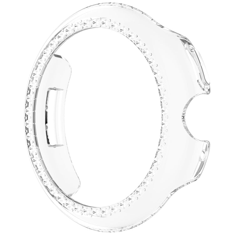 For Google Pixel Watch 3 45mm Diamond Electroplated PC Half Coverage Watch Protective Case(Transparent Color) - Watch Cases by PMC TechLife | Online Shopping South Africa | PMC TechLife | Buy Now Pay Later Mobicred
