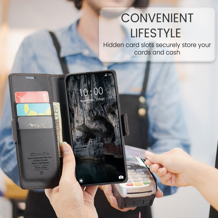 For Xiaomi 14T CaseMe 023 Butterfly Buckle Litchi Texture RFID Anti-theft Leather Phone Case(Black) - free shipping - PMC Jewellery - Order now!