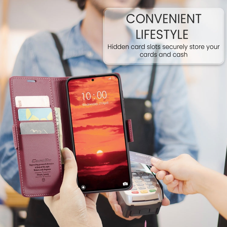 For Xiaomi 14T Pro CaseMe 023 Butterfly Buckle Litchi Texture RFID Anti-theft Leather Phone Case(Red) - free shipping - PMC Jewellery - Order now!