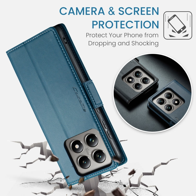 For Xiaomi 14T Pro CaseMe 023 Butterfly Buckle Litchi Texture RFID Anti-theft Leather Phone Case(Blue) - 14T Pro Cases by CaseMe | Online Shopping South Africa | PMC Jewellery | Buy Now Pay Later Mobicred