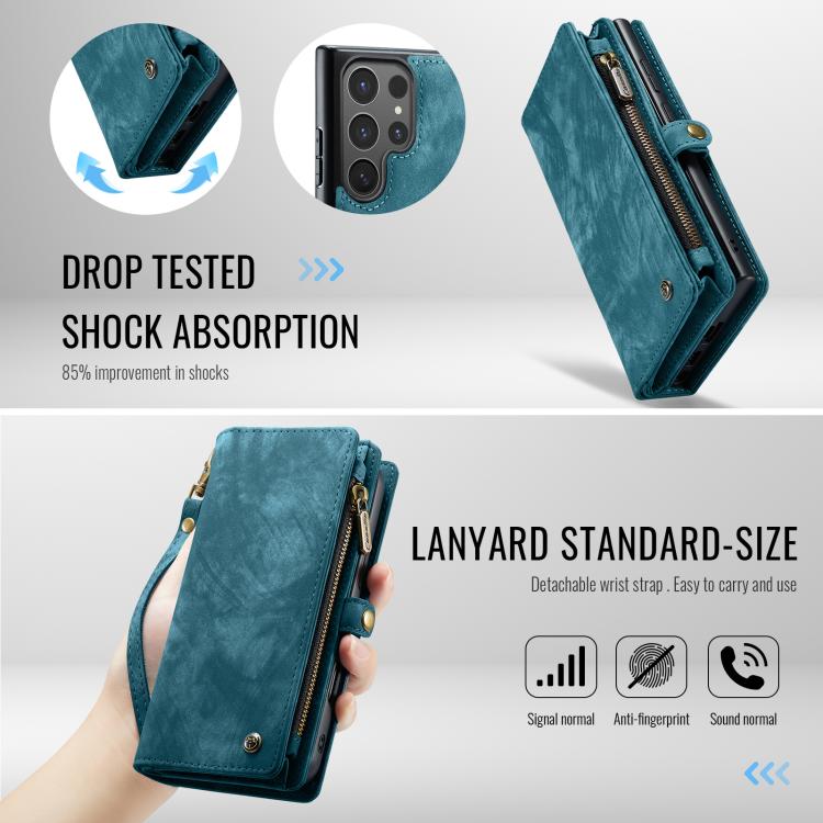 For Samsung Galaxy S25 Ultra 5G CaseMe 008 Detachable Multifunctional Leather Phone Case(Blue) - free shipping - PMC Jewellery - Order now!