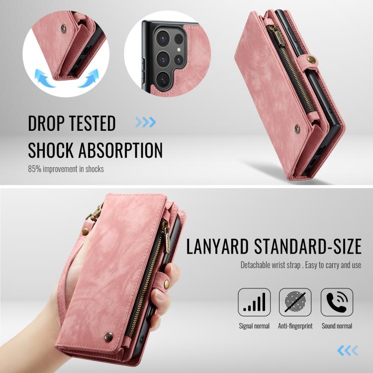 For Samsung Galaxy S25 Ultra 5G CaseMe 008 Detachable Multifunctional Leather Phone Case(Pink) - free shipping - PMC Jewellery - Order now!