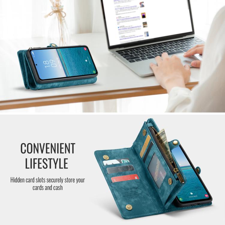 For Samsung Galaxy S25 5G CaseMe 008 Detachable Multifunctional Leather Phone Case(Blue) - Galaxy S25 5G Cases by CaseMe | Online Shopping South Africa | PMC TechLife | Buy Now Pay Later Mobicred