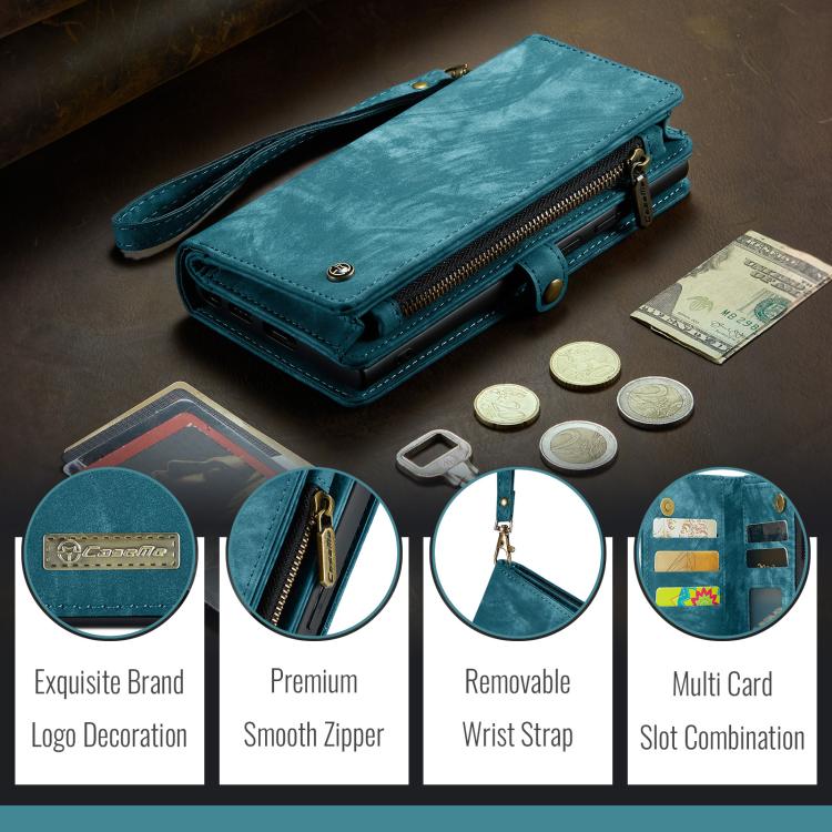 For Samsung Galaxy S25 5G CaseMe 008 Detachable Multifunctional Leather Phone Case(Blue) - Galaxy S25 5G Cases by CaseMe | Online Shopping South Africa | PMC TechLife | Buy Now Pay Later Mobicred