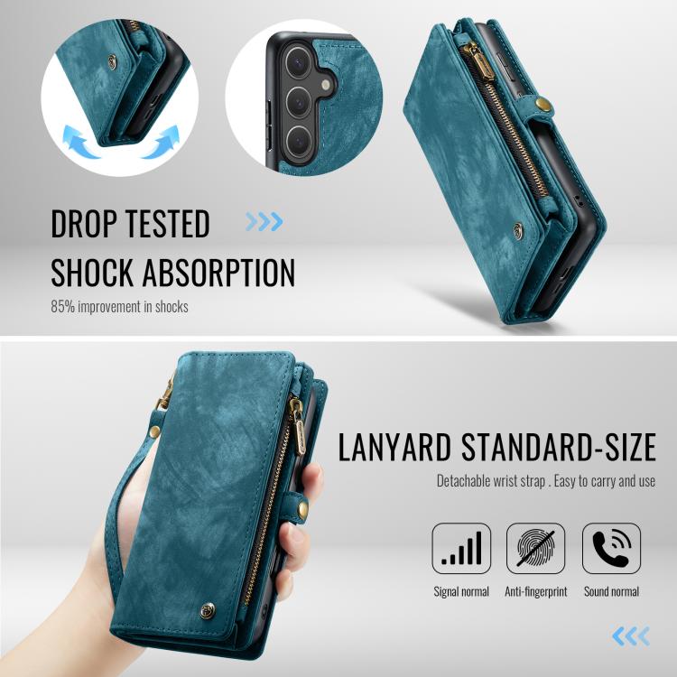 For Samsung Galaxy S25 5G CaseMe 008 Detachable Multifunctional Leather Phone Case(Blue) - Galaxy S25 5G Cases by CaseMe | Online Shopping South Africa | PMC TechLife | Buy Now Pay Later Mobicred