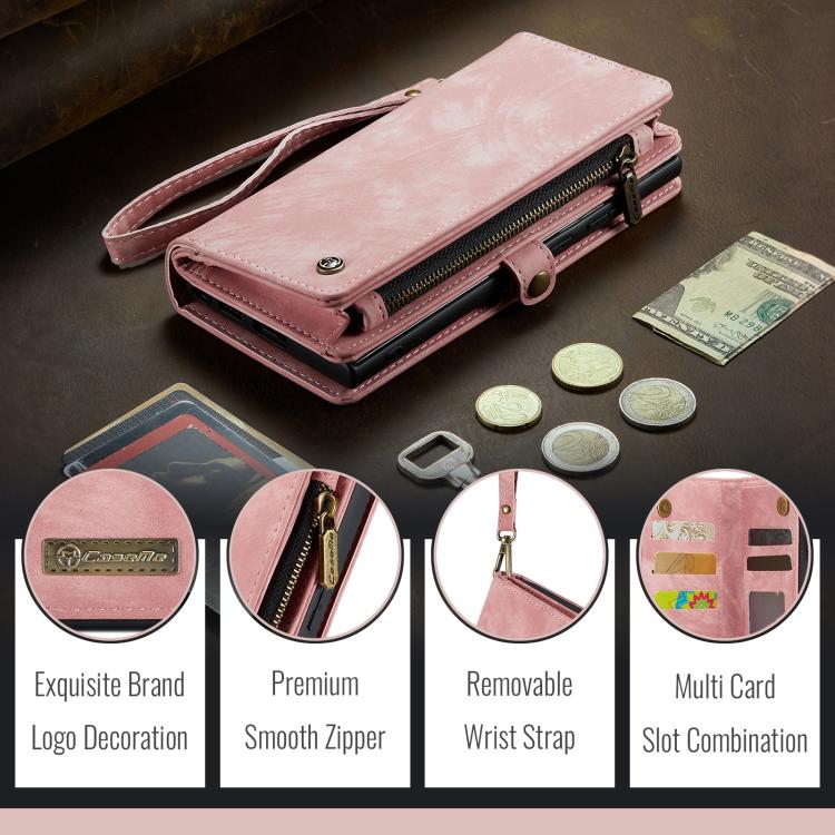For Samsung Galaxy S25 5G CaseMe 008 Detachable Multifunctional Leather Phone Case(Pink) - Galaxy S25 5G Cases by CaseMe | Online Shopping South Africa | PMC TechLife | Buy Now Pay Later Mobicred