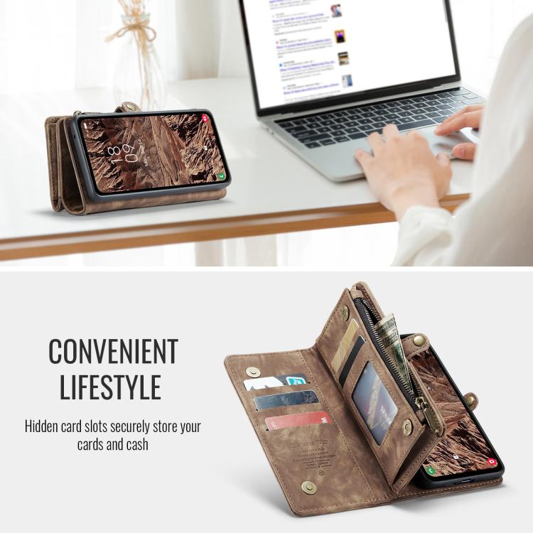 For Samsung Galaxy S25 5G CaseMe 008 Detachable Multifunctional Leather Phone Case(Brown) - Galaxy S25 5G Cases by CaseMe | Online Shopping South Africa | PMC TechLife | Buy Now Pay Later Mobicred