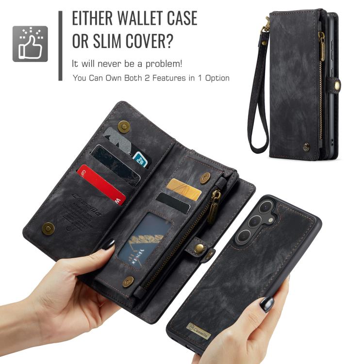 For Samsung Galaxy S25 5G CaseMe 008 Detachable Multifunctional Leather Phone Case(Black) - free shipping - PMC TechLife - Order now!