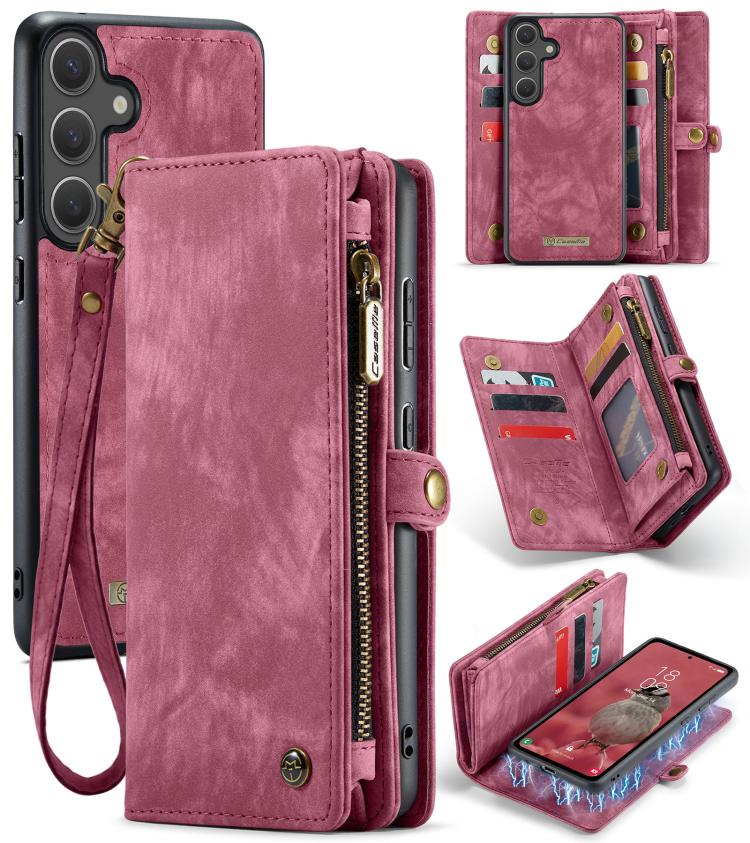 For Samsung Galaxy S25+ 5G CaseMe 008 Detachable Multifunctional Leather Phone Case(Wine Red) - Galaxy S25+ 5G Cases by CaseMe | Online Shopping South Africa | PMC TechLife | Buy Now Pay Later Mobicred