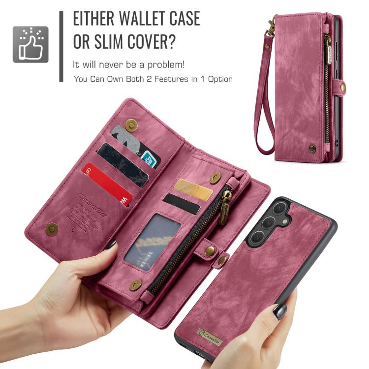 For Samsung Galaxy S25+ 5G CaseMe 008 Detachable Multifunctional Leather Phone Case(Wine Red) - Galaxy S25+ 5G Cases by CaseMe | Online Shopping South Africa | PMC TechLife | Buy Now Pay Later Mobicred