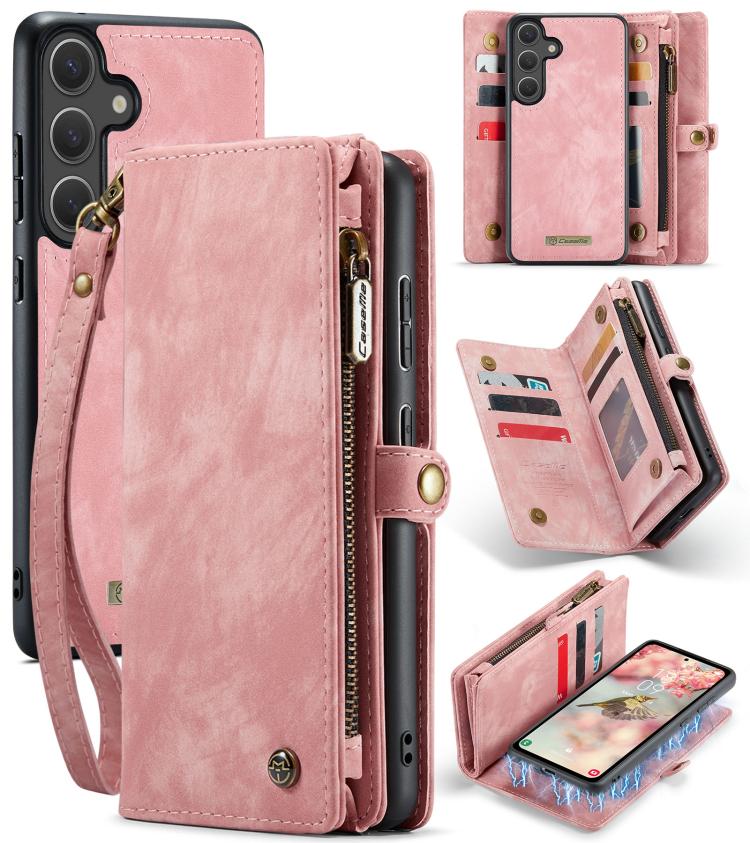For Samsung Galaxy S25+ 5G CaseMe 008 Detachable Multifunctional Leather Phone Case(Pink) - Galaxy S25+ 5G Cases by CaseMe | Online Shopping South Africa | PMC TechLife | Buy Now Pay Later Mobicred