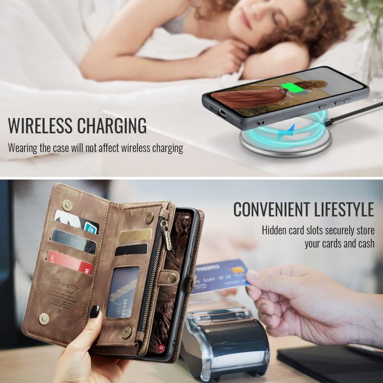 For Samsung Galaxy S25+ 5G CaseMe 008 Detachable Multifunctional Leather Phone Case(Brown) - Galaxy S25+ 5G Cases by CaseMe | Online Shopping South Africa | PMC TechLife | Buy Now Pay Later Mobicred