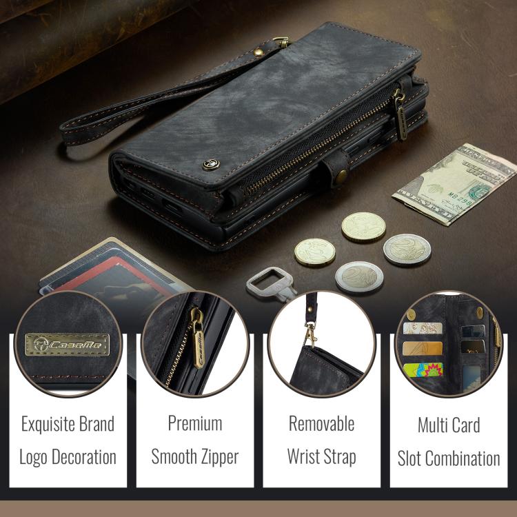 For Samsung Galaxy S25+ 5G CaseMe 008 Detachable Multifunctional Leather Phone Case(Black) - Galaxy S25+ 5G Cases by CaseMe | Online Shopping South Africa | PMC TechLife | Buy Now Pay Later Mobicred