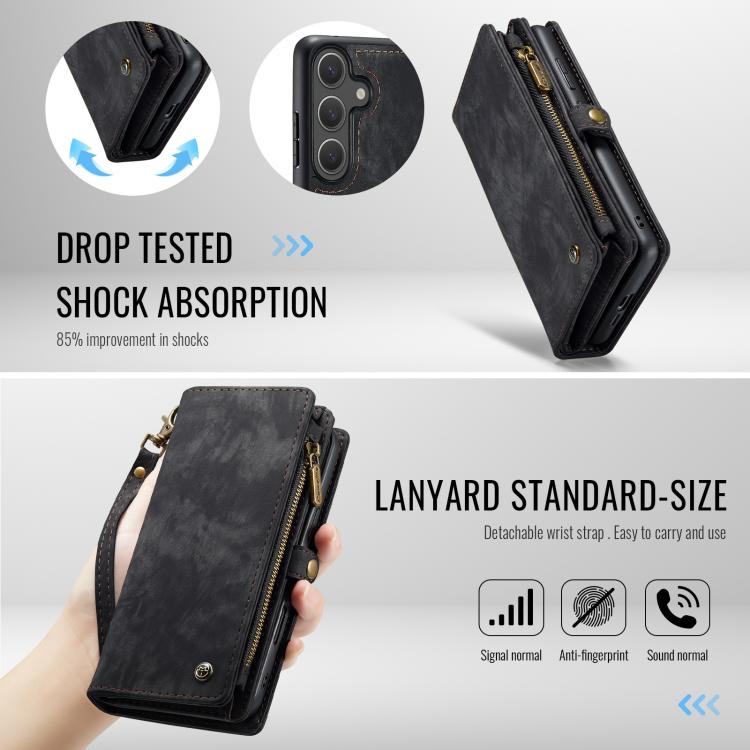 For Samsung Galaxy S25+ 5G CaseMe 008 Detachable Multifunctional Leather Phone Case(Black) - Galaxy S25+ 5G Cases by CaseMe | Online Shopping South Africa | PMC TechLife | Buy Now Pay Later Mobicred