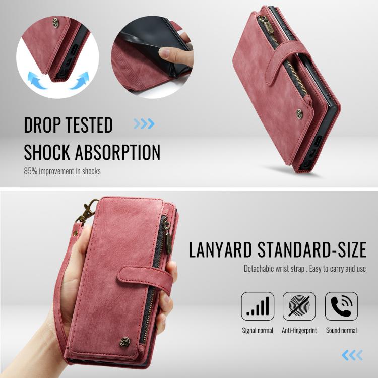 For Samsung Galaxy S25 Ultra 5G CaseMe C30 Card Slots Zipper Wallet Leather Phone Case(Red) - free shipping - PMC TechLife - Order now!