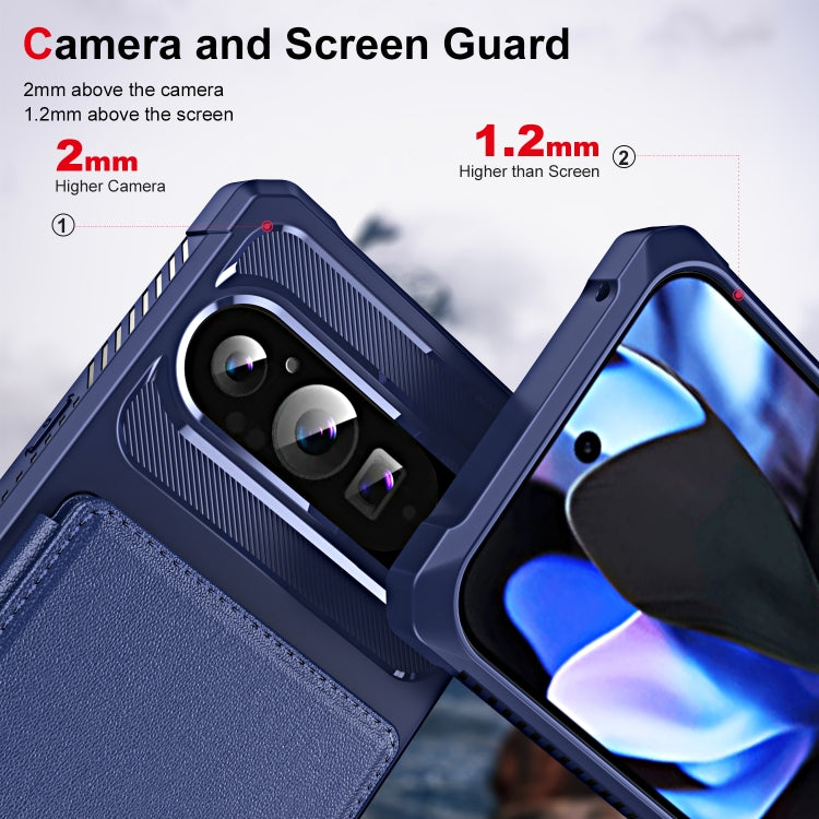 For Google Pixel 9 / 9 Pro ENKAY Hat-Prince Card Slot Wallet TPU Back Leather Phone Case with Lens Film(Cyan) - free shipping - PMC TechLife - Order now!