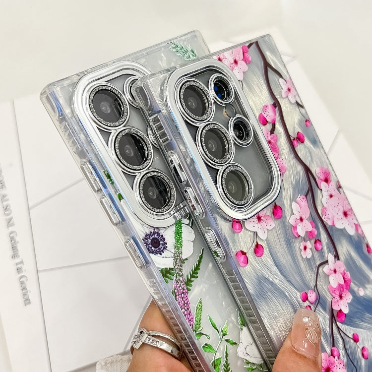 For Samsung Galaxy S25 Ultra 5G Electroplating Flowers Plants Texture TPU Phone Case(Lavender FL3) - Galaxy S25 Ultra 5G Cases by PMC Jewellery | Online Shopping South Africa | PMC Jewellery | Buy Now Pay Later Mobicred