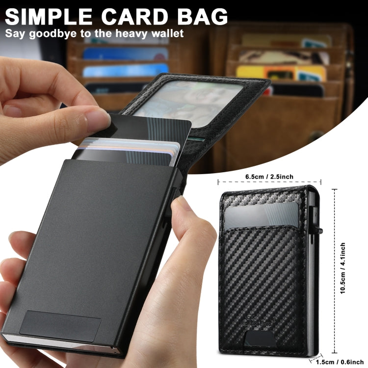 For iPhone 16 Suteni H19 Carbon Fiber Grain 2-in-1 MagSafe Removable Card Box Back Phone Case(Black) - free shipping - PMC Jewellery - Order now!
