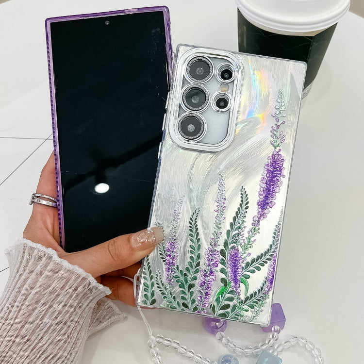 For Samsung Galaxy S25 5G Electroplating Flowers Plants Texture Wristband TPU Phone Case(Wildflower FL2) - Galaxy S25 5G Cases by PMC Jewellery | Online Shopping South Africa | PMC Jewellery | Buy Now Pay Later Mobicred