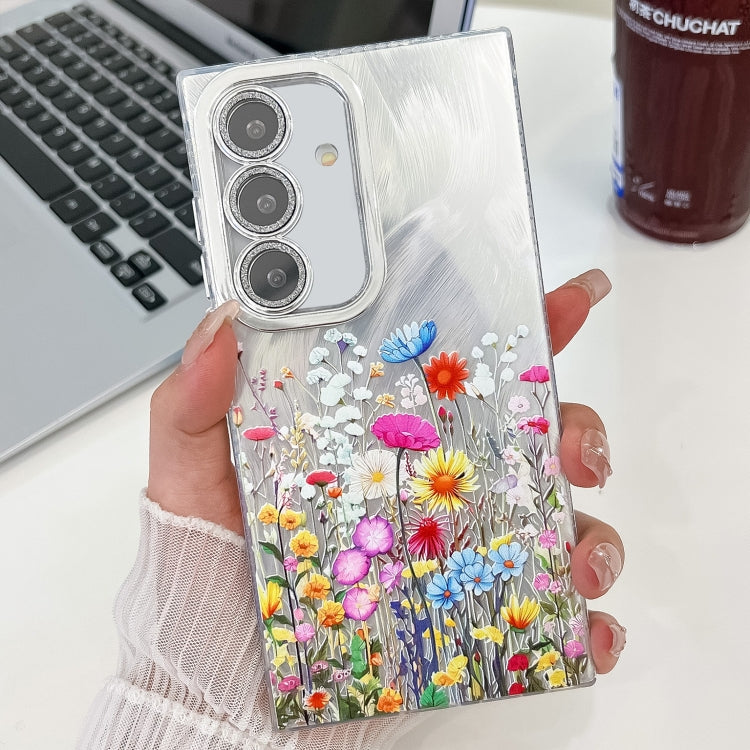 For Samsung Galaxy S25 5G Electroplating Flower Texture TPU Phone Case(Flowers SH4) - Galaxy S25 5G Cases by PMC Jewellery | Online Shopping South Africa | PMC Jewellery | Buy Now Pay Later Mobicred