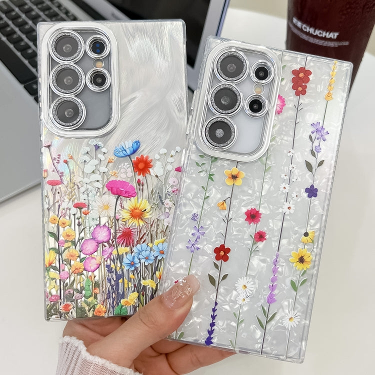 For Samsung Galaxy S25 Ultra 5G Electroplating Flower Texture TPU Phone Case(Yellow Wildflower SH6) - Galaxy S25 Ultra 5G Cases by PMC Jewellery | Online Shopping South Africa | PMC Jewellery | Buy Now Pay Later Mobicred