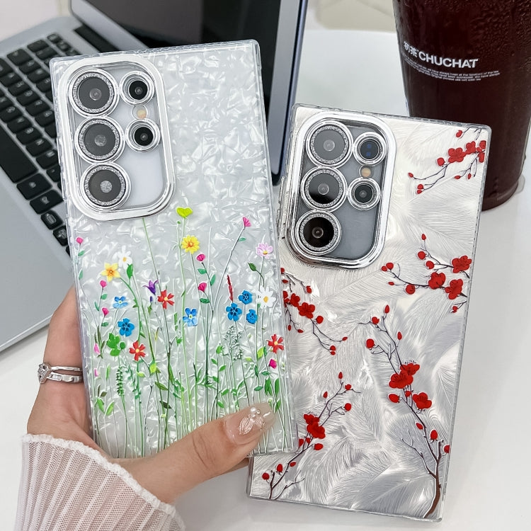 For Samsung Galaxy S25 Ultra 5G Electroplating Flower Texture TPU Phone Case(Little Wildflower SH3) - Galaxy S25 Ultra 5G Cases by PMC Jewellery | Online Shopping South Africa | PMC Jewellery | Buy Now Pay Later Mobicred