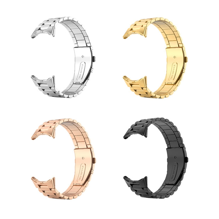For Google Pixel Watch 3 45mm Three Beads Stainless Steel Folding Buckle Integrated Watch Band(Rose Gold) - free shipping - PMC TechLife - Order now!