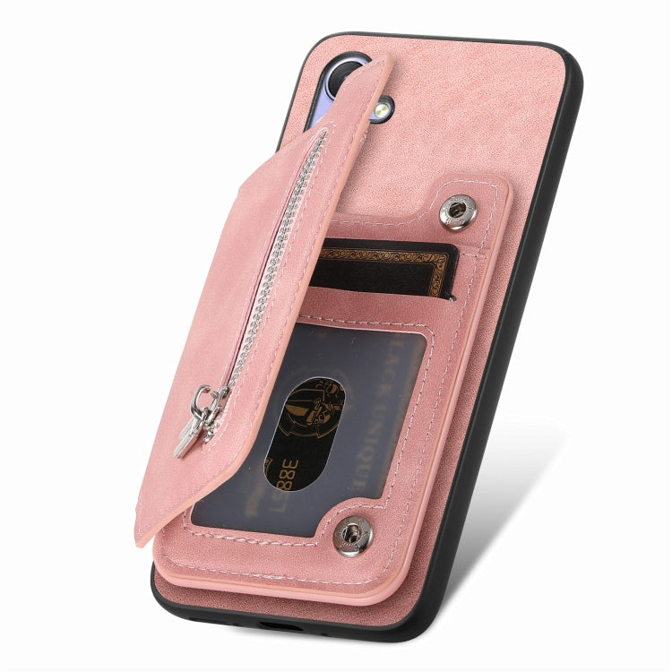 For Huawei nova 13 Pro Retro MagSafe Zipper Wallet Card Bag Back Phone Case(Pink) - free shipping - PMC TechLife - Order now!