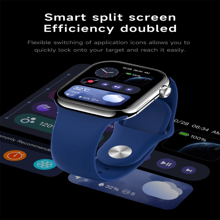KL08 2.04 inch Color Screen Smart Watch Silicone Strap, Support Bluetooth Call(Silver) - Smart Watches by PMC TechLife | Online Shopping South Africa | PMC TechLife | Buy Now Pay Later Mobicred
