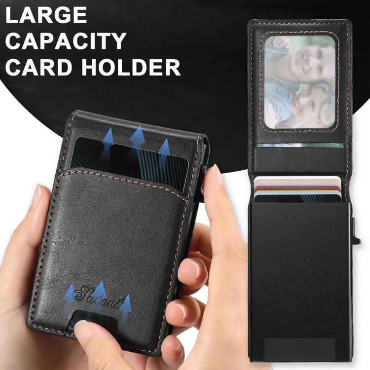 For Samsung Galaxy S25+ 5G Suteni H19 Oil Wax 2-in-1 MagSafe Removable Card Box Back Phone Case(Black) - free shipping - PMC TechLife - Order now!