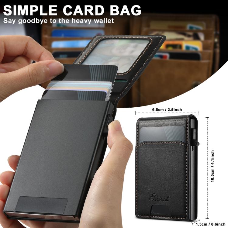 For Samsung Galaxy S25 5G Suteni H19 Oil Wax 2-in-1 MagSafe Removable Card Box Back Phone Case(Black) - Galaxy S25 5G Cases by Suteni | Online Shopping South Africa | PMC TechLife | Buy Now Pay Later Mobicred