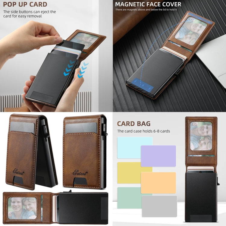 For Samsung Galaxy S25 Ultra 5G Suteni H19 Oil Wax 2-in-1 MagSafe Removable Card Box Back Phone Case(Black) - free shipping - PMC TechLife - Order now!