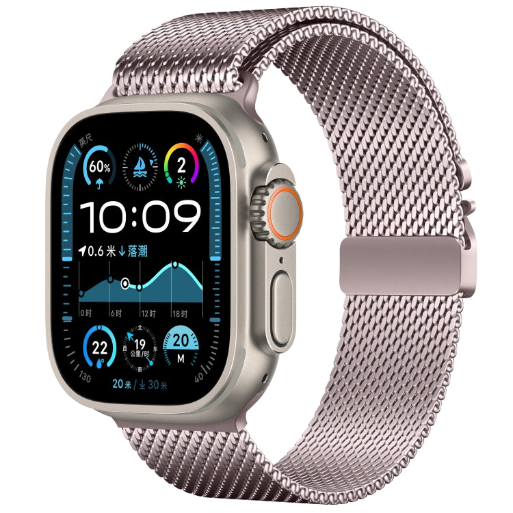 For Apple Watch 42mm / 41mm / 40mm / 38mm Umbrella Buckle Think Milanese Plate Stainless Steel Paracord Buckle Watch Band(Pink) - free shipping - PMC TechLife - Order now!