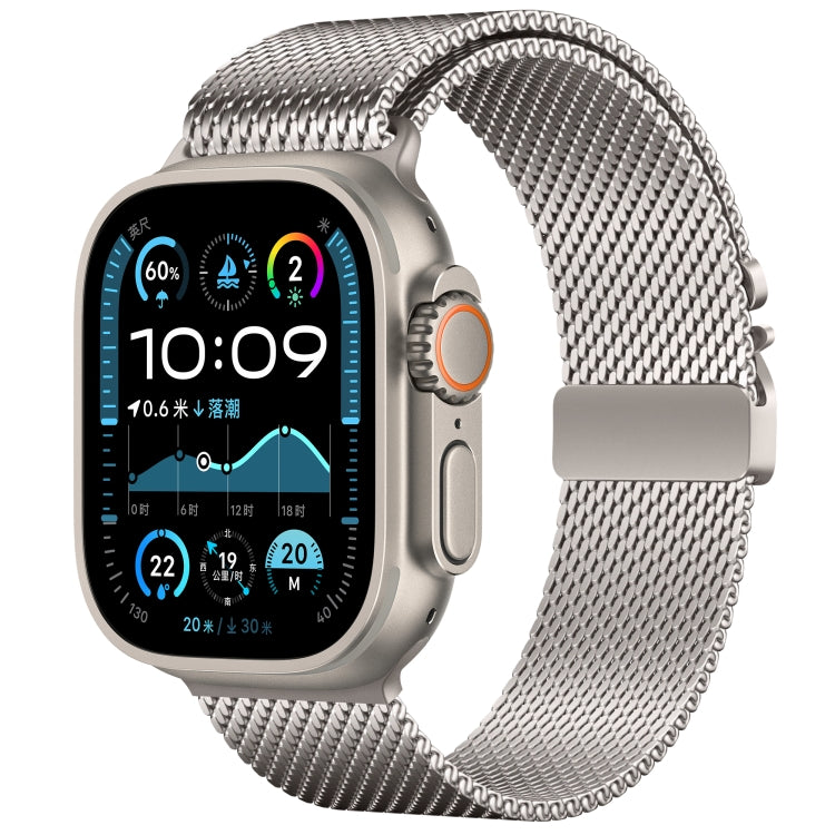 For Apple Watch 42mm / 41mm / 40mm / 38mm Umbrella Buckle Think Milanese Plate Stainless Steel Paracord Buckle Watch Band(Starlight) - free shipping - PMC TechLife - Order now!