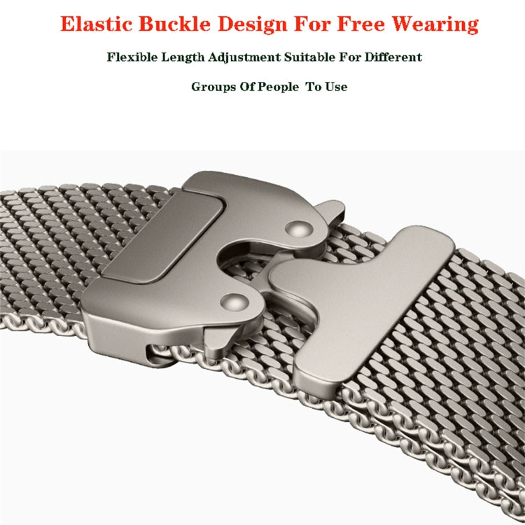For Apple Watch 46mm / 49mm / 45mm / 44mm Umbrella Buckle Think Milanese Plate Stainless Steel Paracord Buckle Watch Band(Starlight) - free shipping - PMC TechLife - Order now!