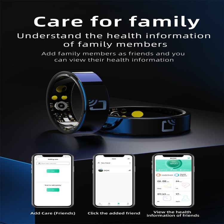 R20 SIZE 7 Smart Ring, Support Heart Rate / Blood Oxygen / Sleep Monitoring / Multiple Sports Modes(Black) - free shipping - PMC TechLife - Order now!