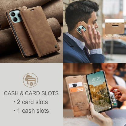 For Redmi Note 14 5G CaseMe 013 Multifunctional Horizontal Flip Leather Phone Case(Brown) - Note 14 Cases by CaseMe | Online Shopping South Africa | PMC Jewellery | Buy Now Pay Later Mobicred