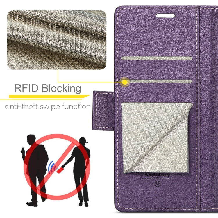 For Redmi Note 14 5G CaseMe 023 Butterfly Buckle Litchi Texture RFID Anti-theft Leather Phone Case(Purple) - Note 14 Cases by CaseMe | Online Shopping South Africa | PMC Jewellery | Buy Now Pay Later Mobicred