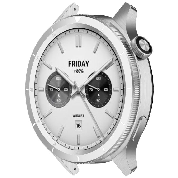 For Xiaomi Watch S4 Tempered Glass Film Hybrid Stainless Steel Watch Protective Ring(Scale Silver) - free shipping - PMC TechLife - Order now!