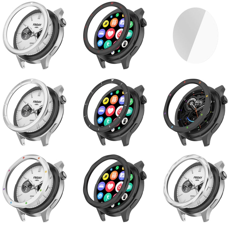 For Xiaomi Watch S4 Tempered Glass Film Hybrid Stainless Steel Watch Protective Ring(Silver White) - free shipping - PMC TechLife - Order now!
