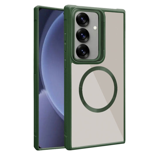 For Samsung Galaxy S25+ 5G Plated CD Texture MagSafe Acrylic Hybrid TPU Phone Case(Green) - Galaxy S25+ 5G Cases by PMC Jewellery | Online Shopping South Africa | PMC Jewellery | Buy Now Pay Later Mobicred