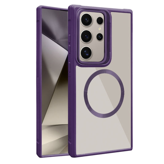 For Samsung Galaxy S25 Ultra 5G Plated CD Texture MagSafe Acrylic Hybrid TPU Phone Case(Purple) - Galaxy S25 Ultra 5G Cases by PMC Jewellery | Online Shopping South Africa | PMC Jewellery | Buy Now Pay Later Mobicred